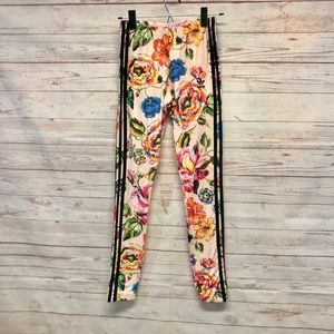 adidas Colorful Floral Leggings with Stripes